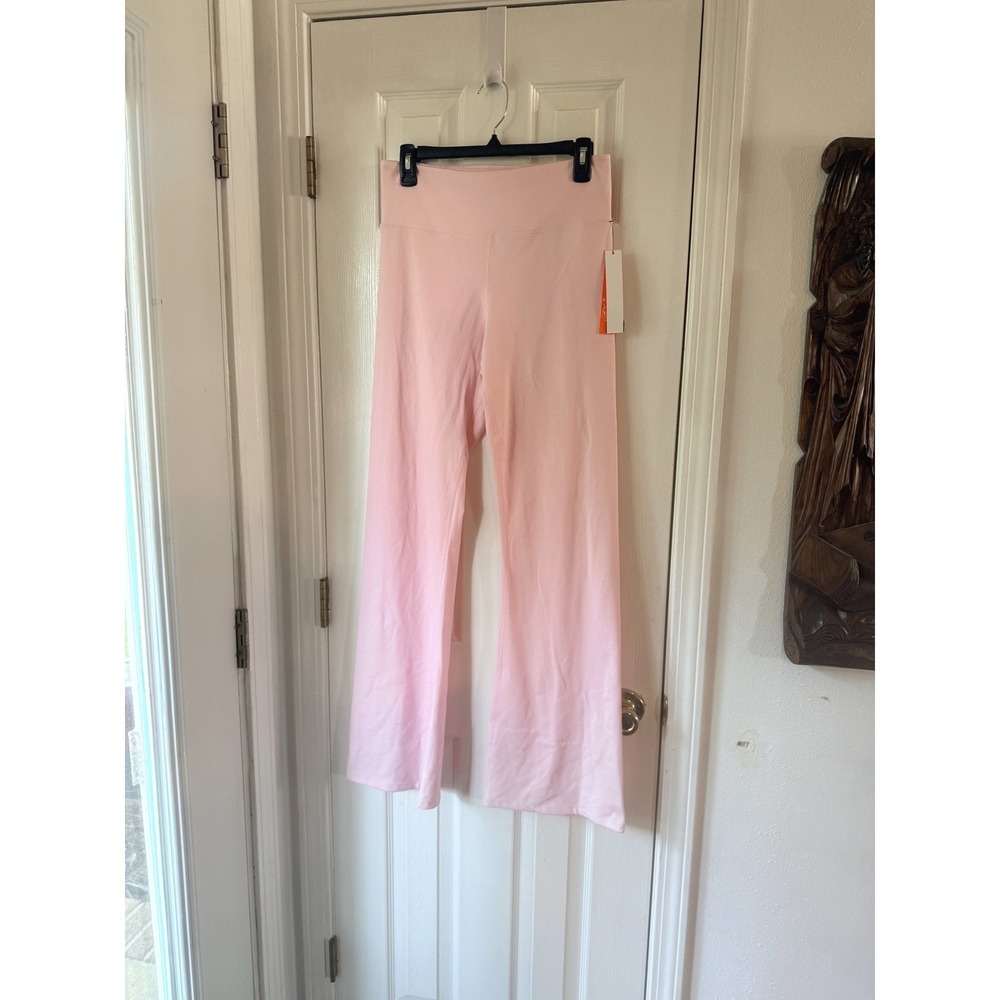 Aqua Athletic High Rise Bootcut Leggings Sugar Pink Flare Pants Large 5961293